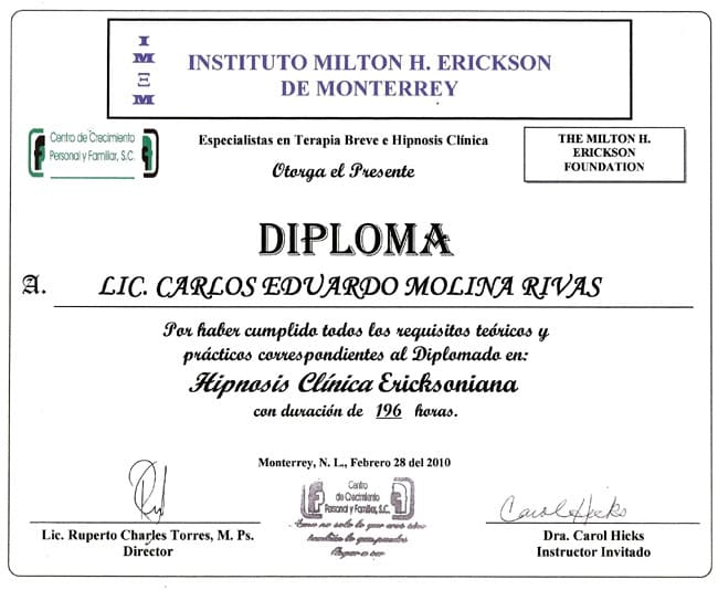 Certificado terapia enfocada en linea